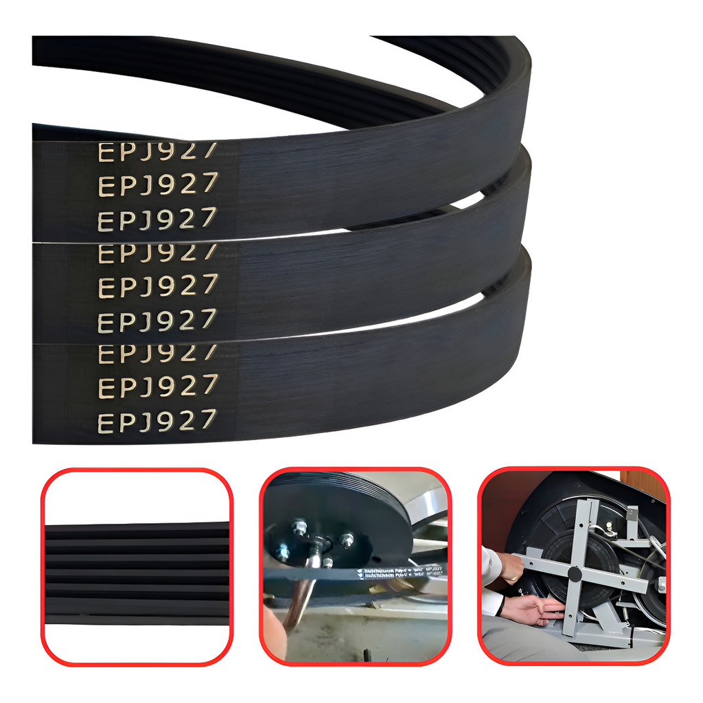 Kit 3 Correias Do Motor 6epj 927 Compatível Para Esteira e Elíptico Athletic Caloi