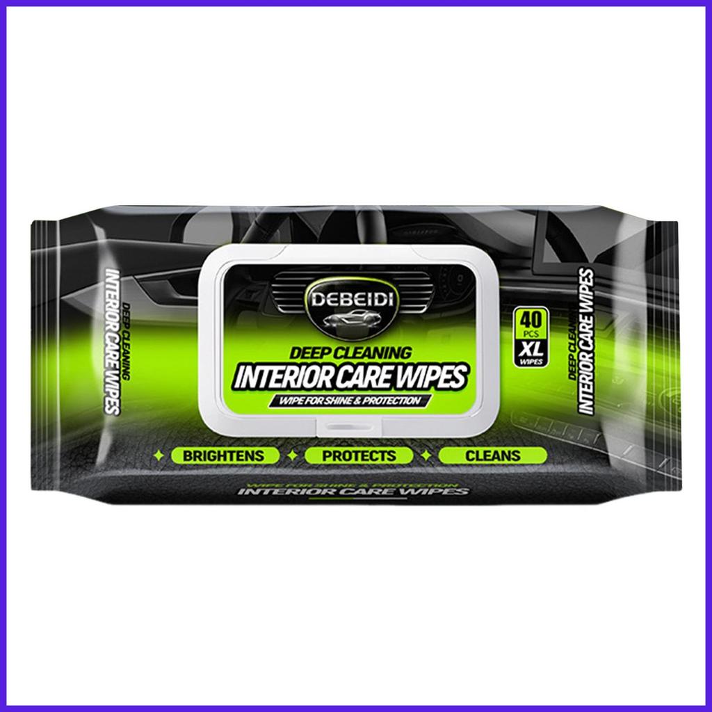 Toalhetes De Limpeza Para Interior De Carro , 40 Peças , Removedor Rápido E Fácil De Manchas Estofamento , Interiores De