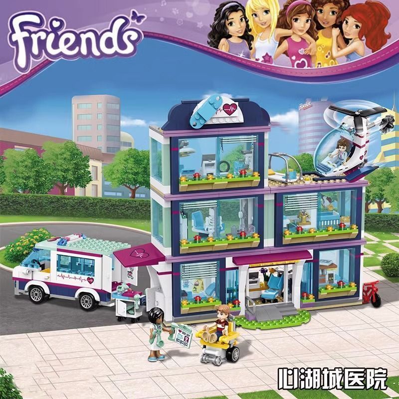 Compatível com Lego Friends Series Heartlake City Hospital Girls Montado Bloco de Construção Brinquedos Presentes de Ani