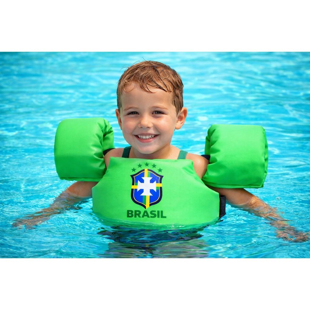 Boia Flutuador Infantil Colete Salva Vidas Para Crianças Até 25 Kg Estampa Brasil