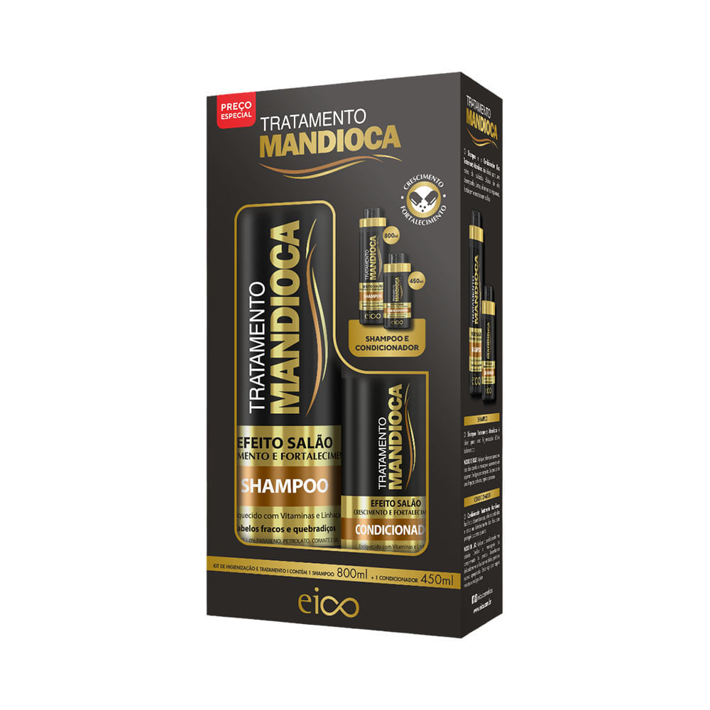 Kit Eico Efeito Salão Mandioca 1,25L em Oferta na Shopee
