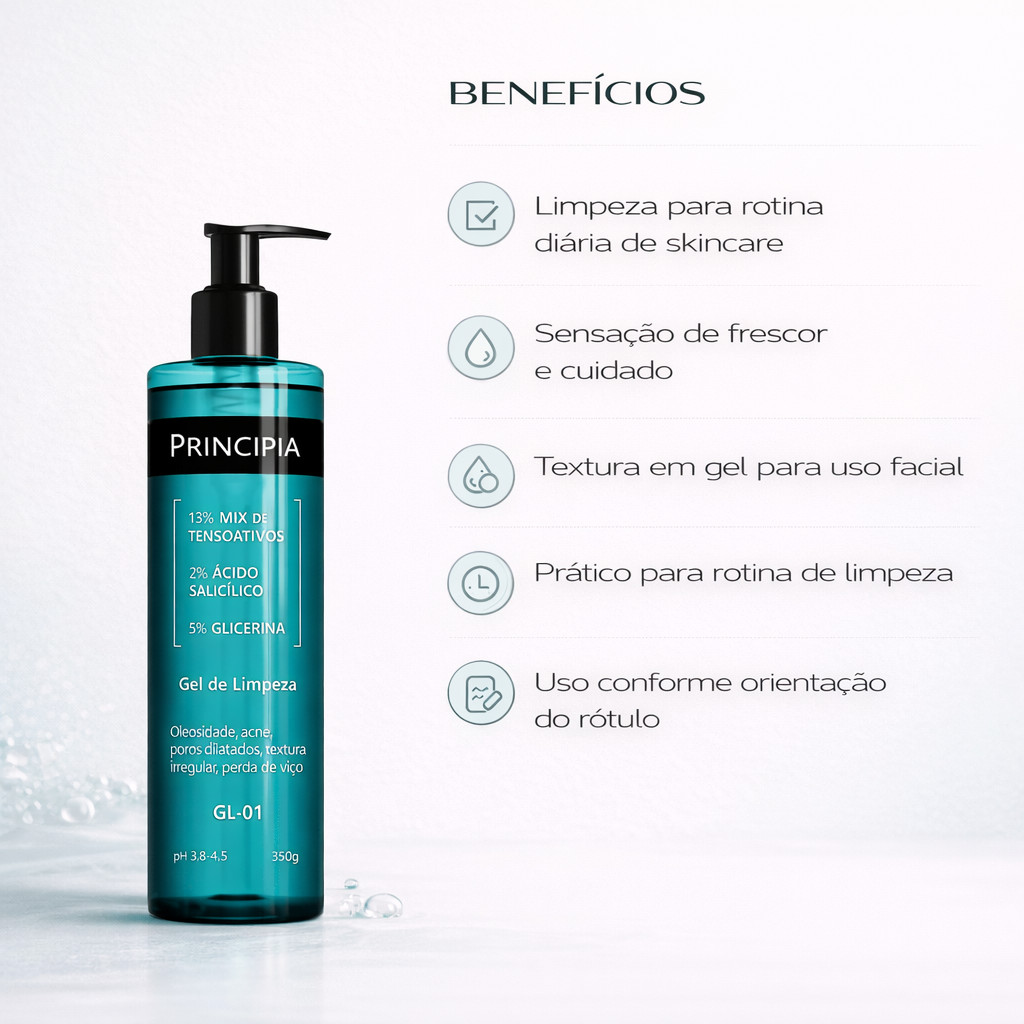 Gel De Limpeza Poros Dilatados Principia Gl-01 Salicilico 350ml Oleosa Todo Tipo De Pele Dia/noite · foto 2