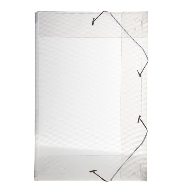 Pasta com aba elástico 1/2 ofício lombo 25mm Line transparente cristal 0253.H Dello em Oferta na Shopee