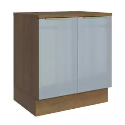 Balcão de Cozinha 70 cm 2 Portas Rustic/Cinza Lux Madesa