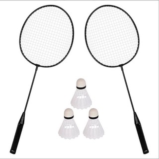 Raquete Badminton, kit com 2 raquetes e 3 petecas