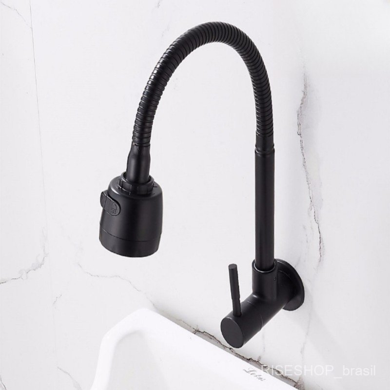 1 Pc Torneira De Cozinha Gourmet Metal Parede Ou Bancada Inox PromoçãO