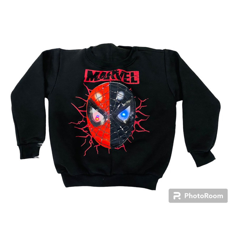 Blusa  Moletom  inverno  infantil  menino  personagem homem aranha, Hulk, sonic, inverno Dia das Crianças
