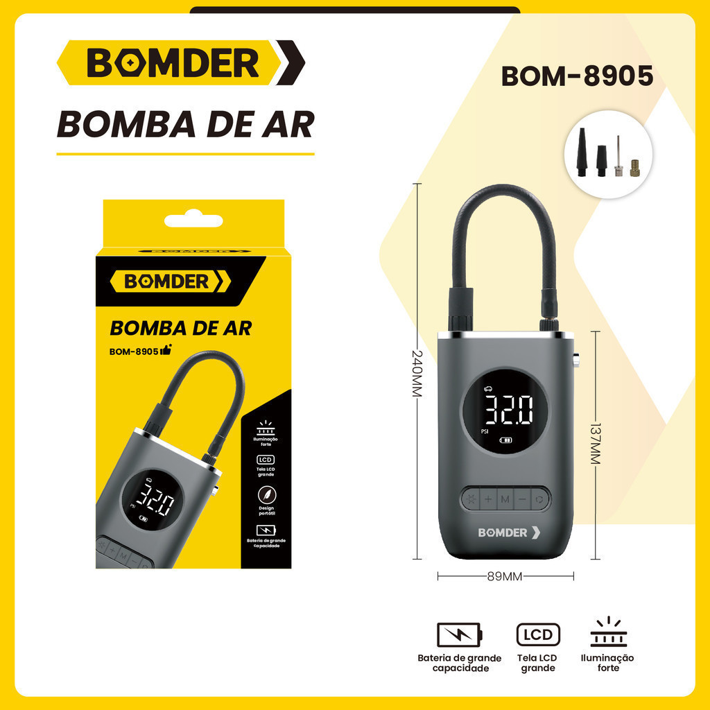 Compressor de Ar Portátil Mibee 150 PSI – Inflador Sem Fio com Bateria 4000mAh