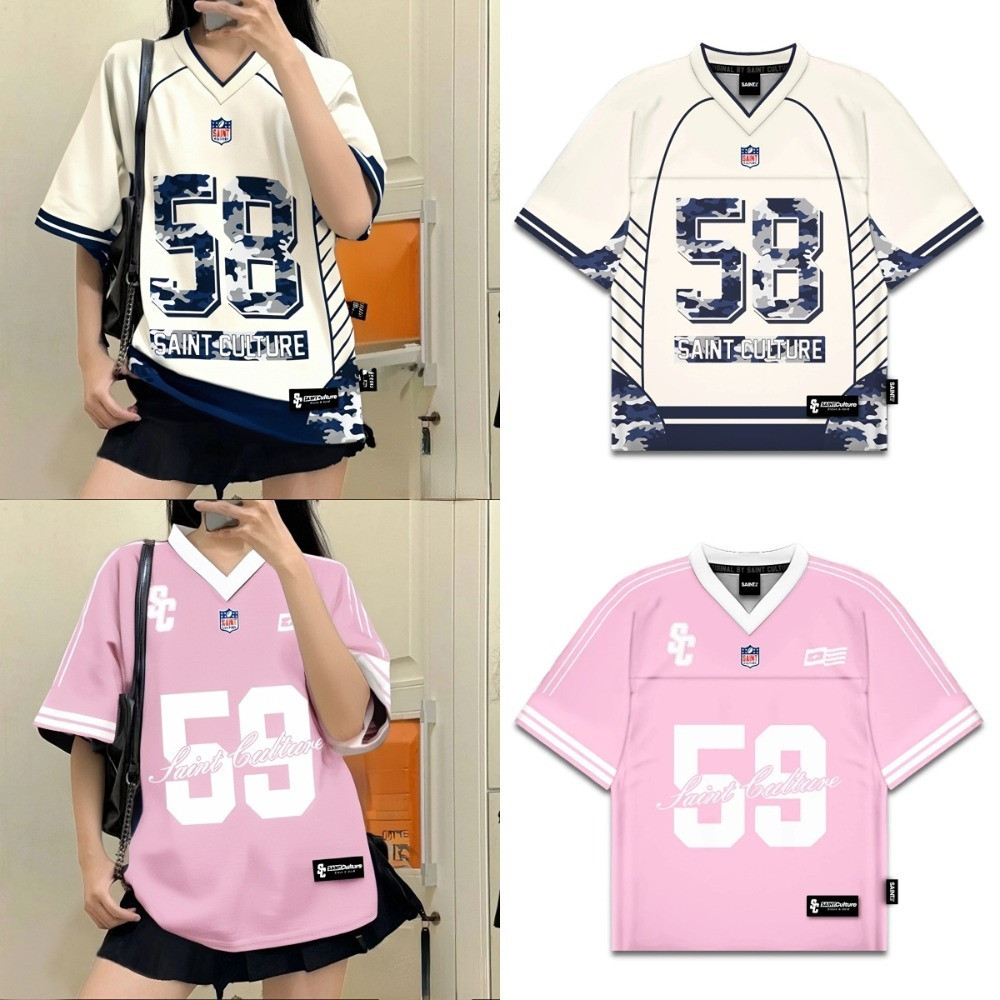 Nome E Número Personalizados Gratuitos Camisa NFL Saint Culture/Boxt Blue/Jersey Vintage Oversize Esportiva Rugby Retro
