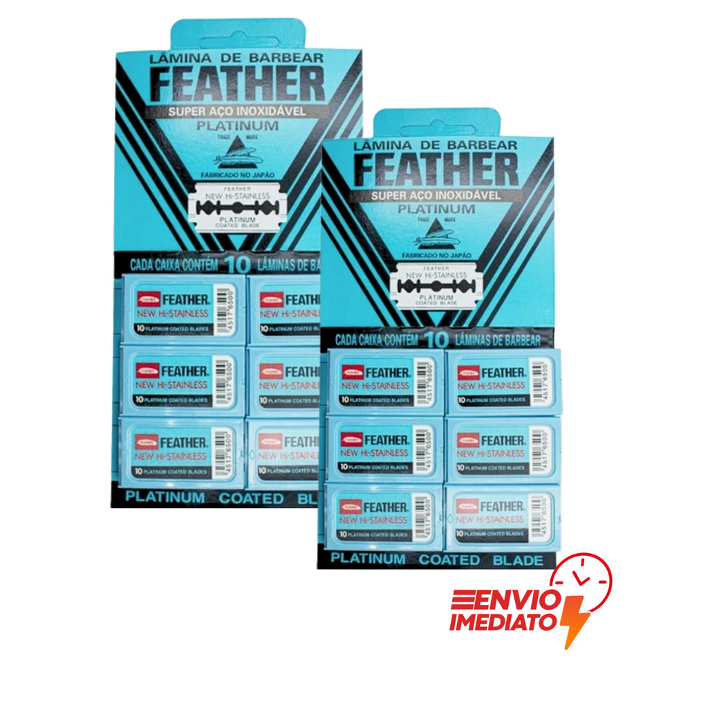 Lâminas Feather Platinum Profissionais – Kit 120 Unidades