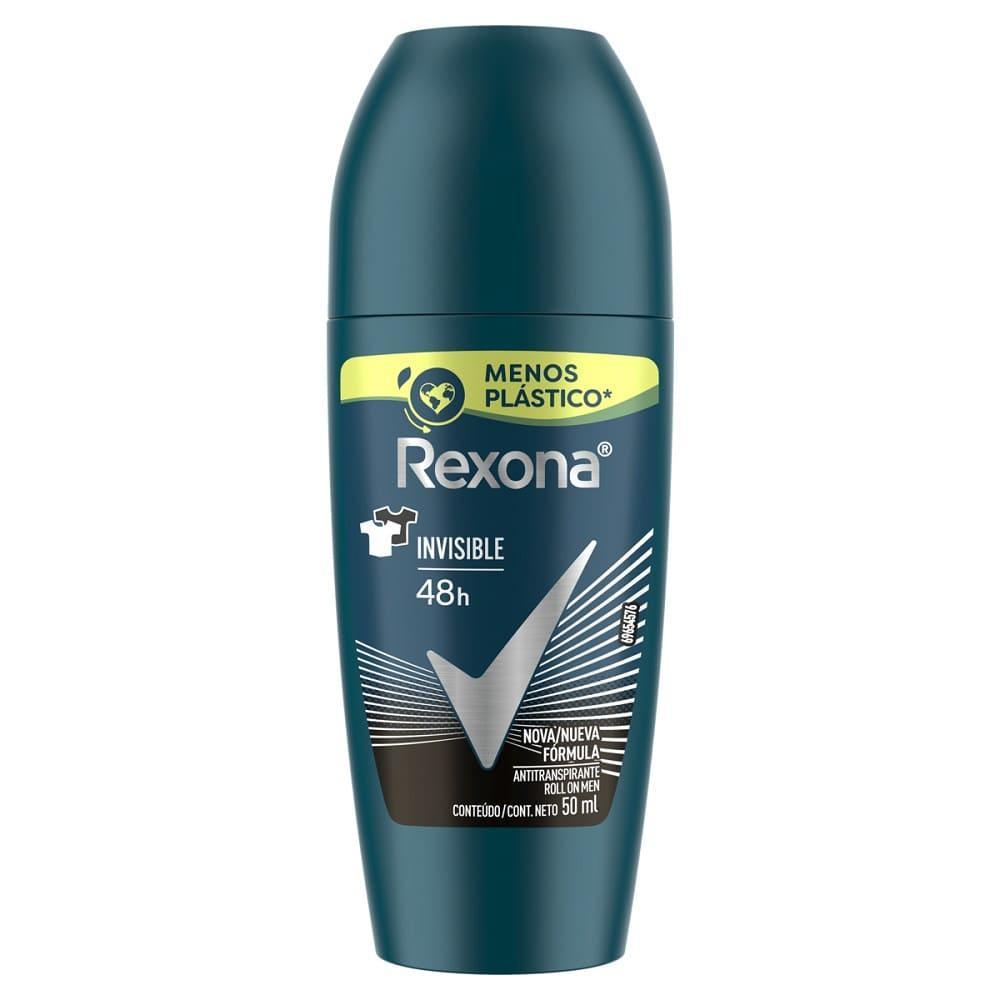 DESODORANTE REXONA MASCULINO ROLL ON INVISIBLE 50ML em Oferta na Shopee