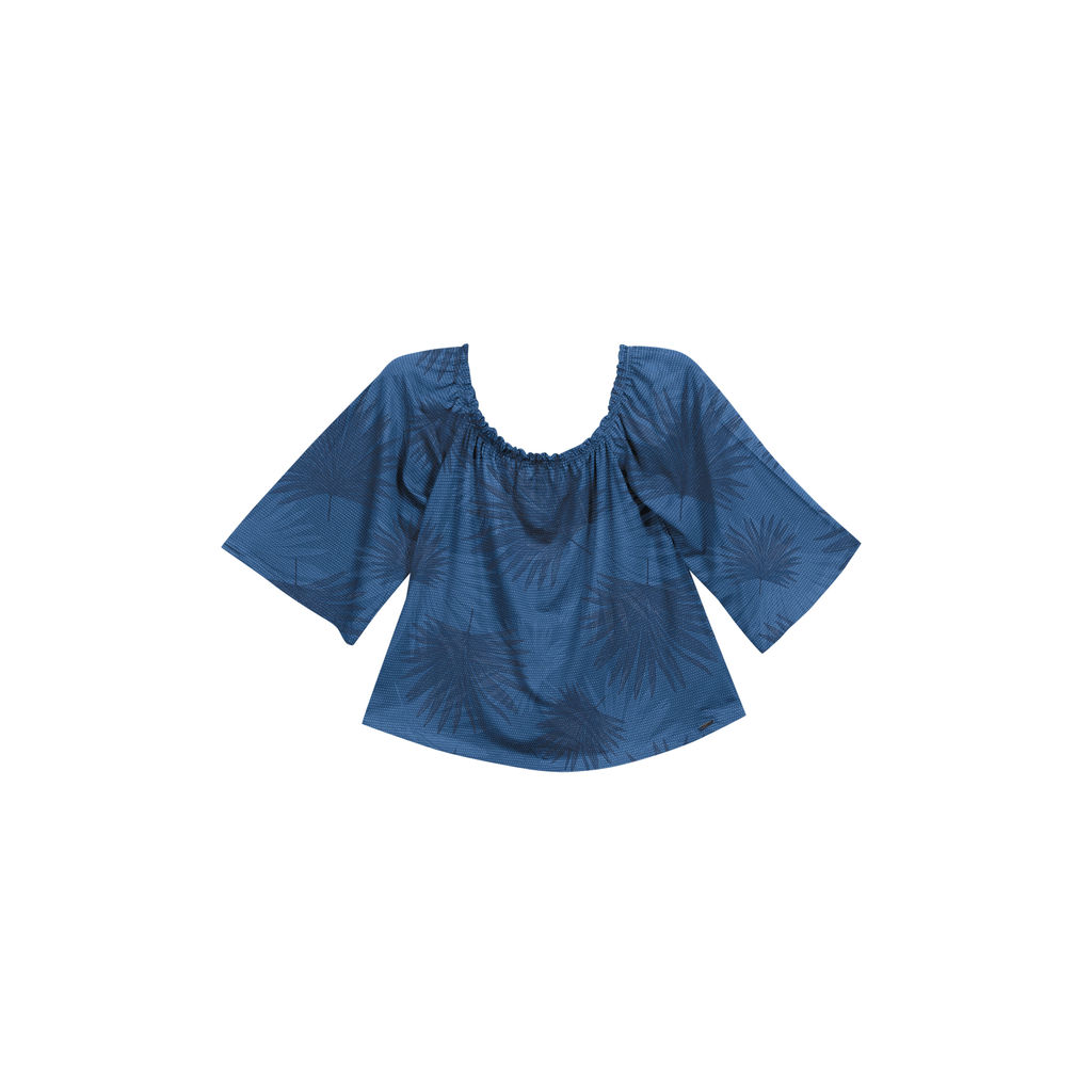 Blusa Feminina Ciganinha Marialícia Azul