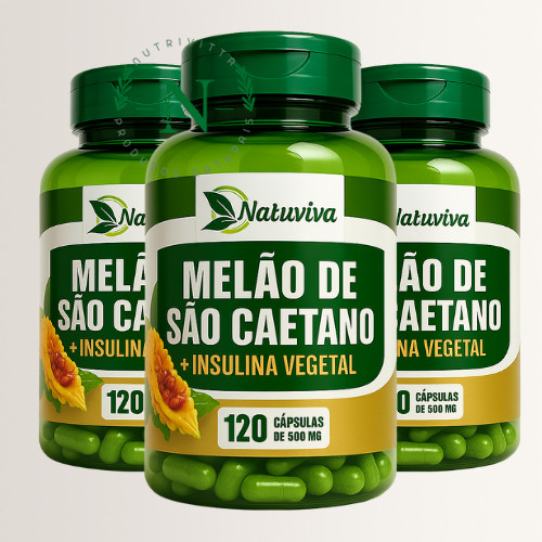 Melão de São Caetano + Insulina Vegetal 120 Cápsulas 500mg - 1, 2 e 3 potes em Oferta na Shopee
