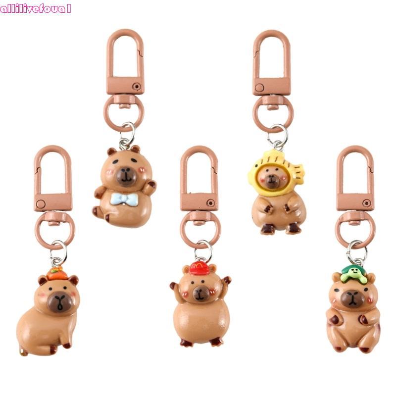 allilivefoua1 Capivaras Elegantes Vestir-Se Chaveiro Pingente Cor Elegante Presentes Especiais Para Criadores Ten