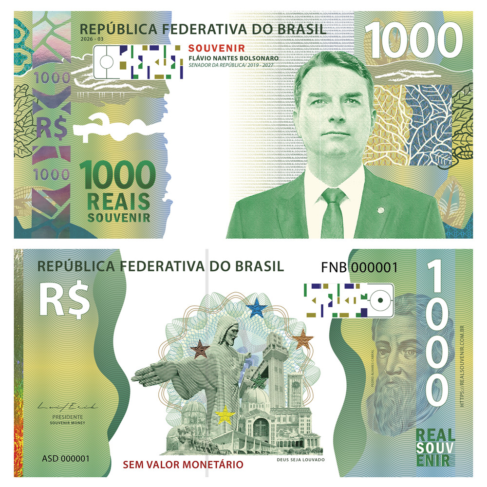 Cédula Real Souvenir Flávio Bolsonaro