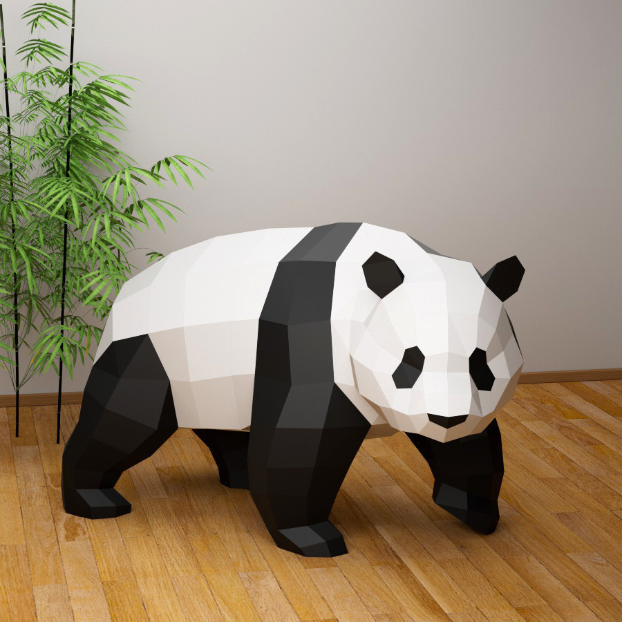 Molde de papel tridimensional MOMO, 1 metro de comprimento, Panda grande, janela do chão ao teto, loja, outras cenas, de