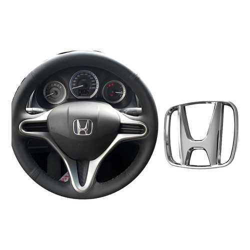 Emblema H Honda Volante Fit City New Civic Hrv Cromado Adesivo