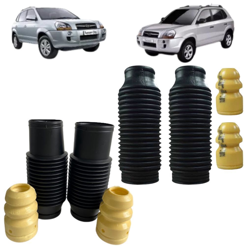 Kit Batente e Coifa Amortecedor Dianteiro e Traseiro Tucson 2004 a 2017 Santa Fé 2007 a 2009 Kia Sportage 2005 a 2010