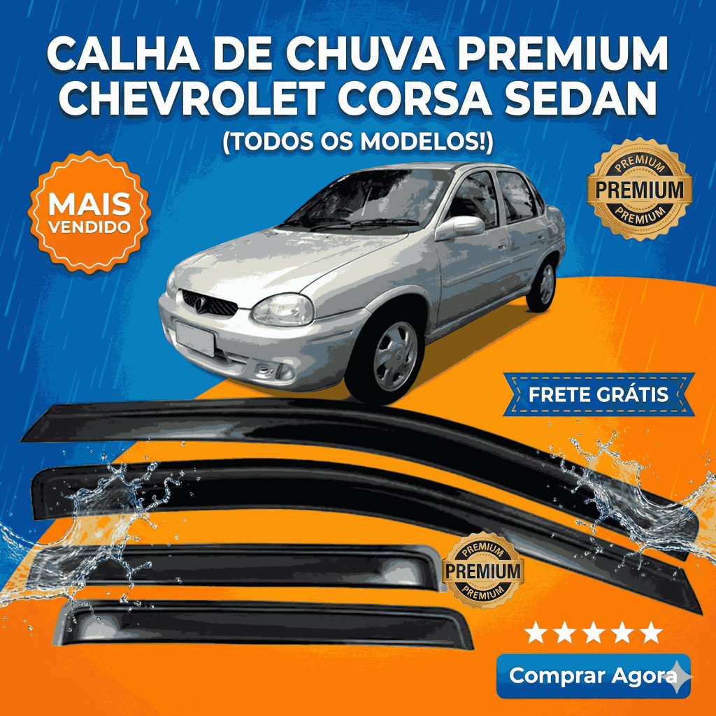 Defletor Calha de Chuva Corsa Classic 1994 a 2015 4 Portas Ecoflex em Oferta na Shopee