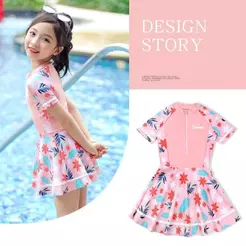 Roupa de Banho 10-11 Anos Maiô infantil JUVENIL Feminino Estilo Saia Shorts Biquíni Piscina Praia