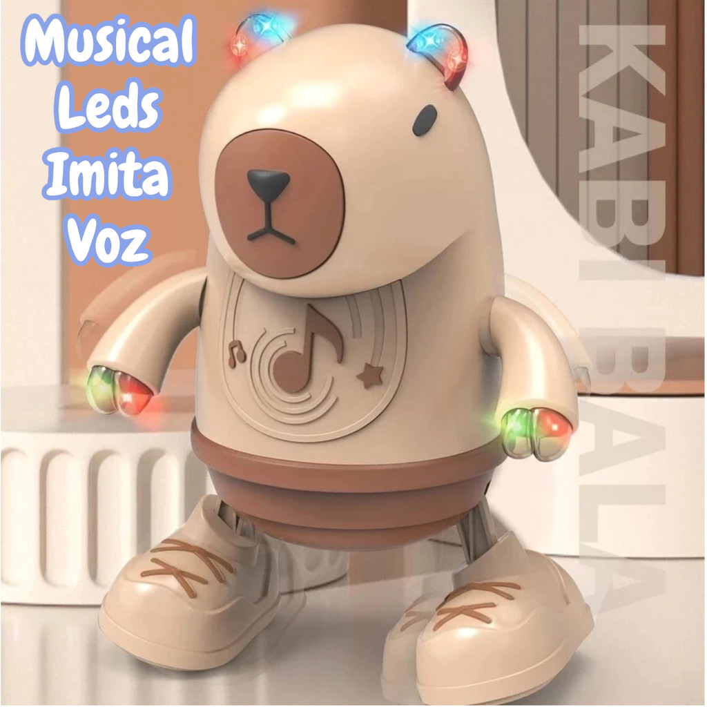 Capivara Sons Luz Movimento Dança Canta Brinquedo Sensorial