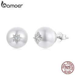 Brincos De Prata Esterlina 925 Bamoer Starburst Joias De Pérola Para Presente Feminino