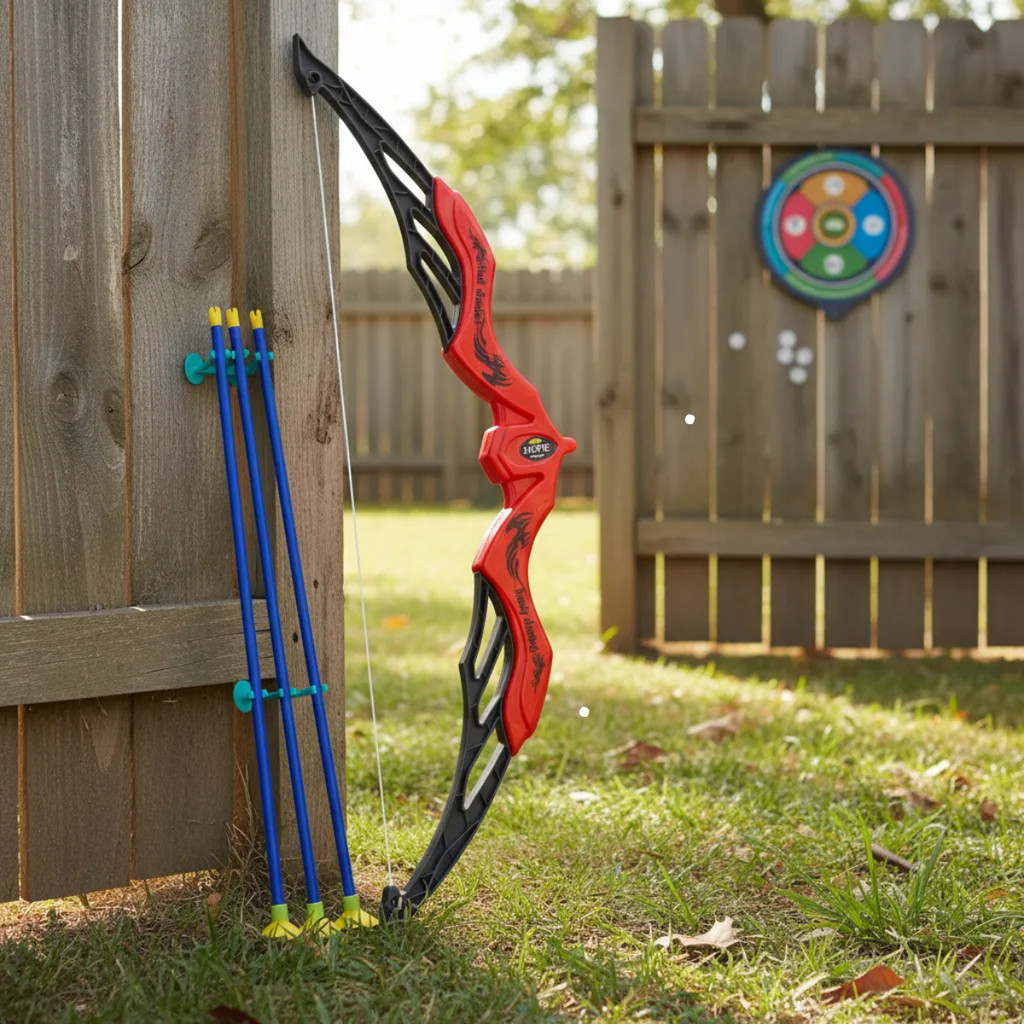 Arco e Flecha Brinquedo Criança Alvo Ventosa Plástico Lançador Mira