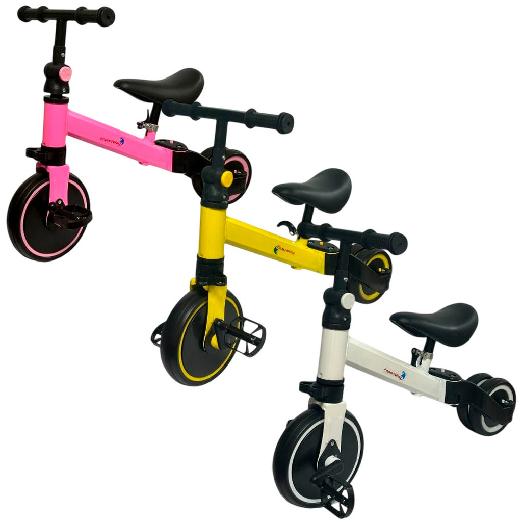 Triciclo Infantil 3 em 1 Bicicleta Equilíbrio sem Pedal e com Pedal Coordenação Importway Bw312