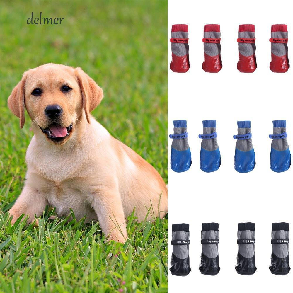 DELMER 4 Unidades/Conjunto Meias Impermeáveis Para Cachorros , Resistente Ao Desgaste , Antiderrapante , Anti-Sujeira ,