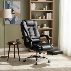 Cadeira de Escritório Ergonômica Reclinável Presidente Gamer Mesh OU Couro Giratória Encosto Ajustável