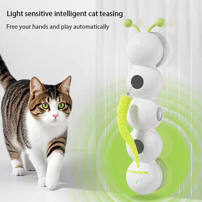 Brinquedo Para Gatos Lagarta Interativa Elétrica Centopeia Automática Anti-Estresse Pet Inteligente Movimento Realista S