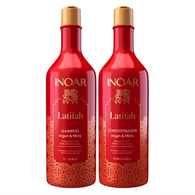 Inoar Latifah Kit Shampoo 1L e Condicionador 800ml em Oferta na Shopee