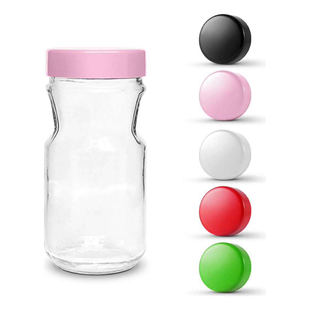 24 Potes De Vidro Sextavados 200ml Com Tampas Plásticas em Oferta na Shopee