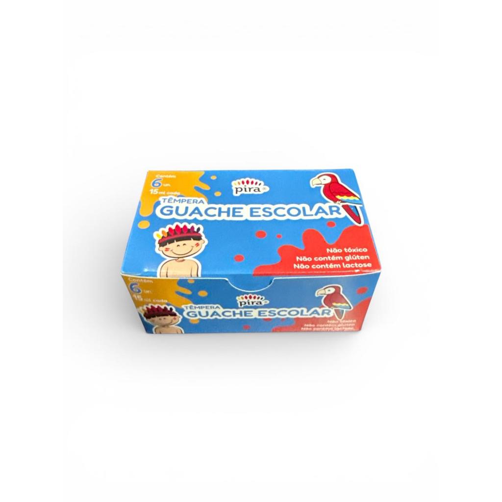 Tinta Guache Escolar cx c/ 6 potes de 15ml cada – Pira em Oferta na Shopee