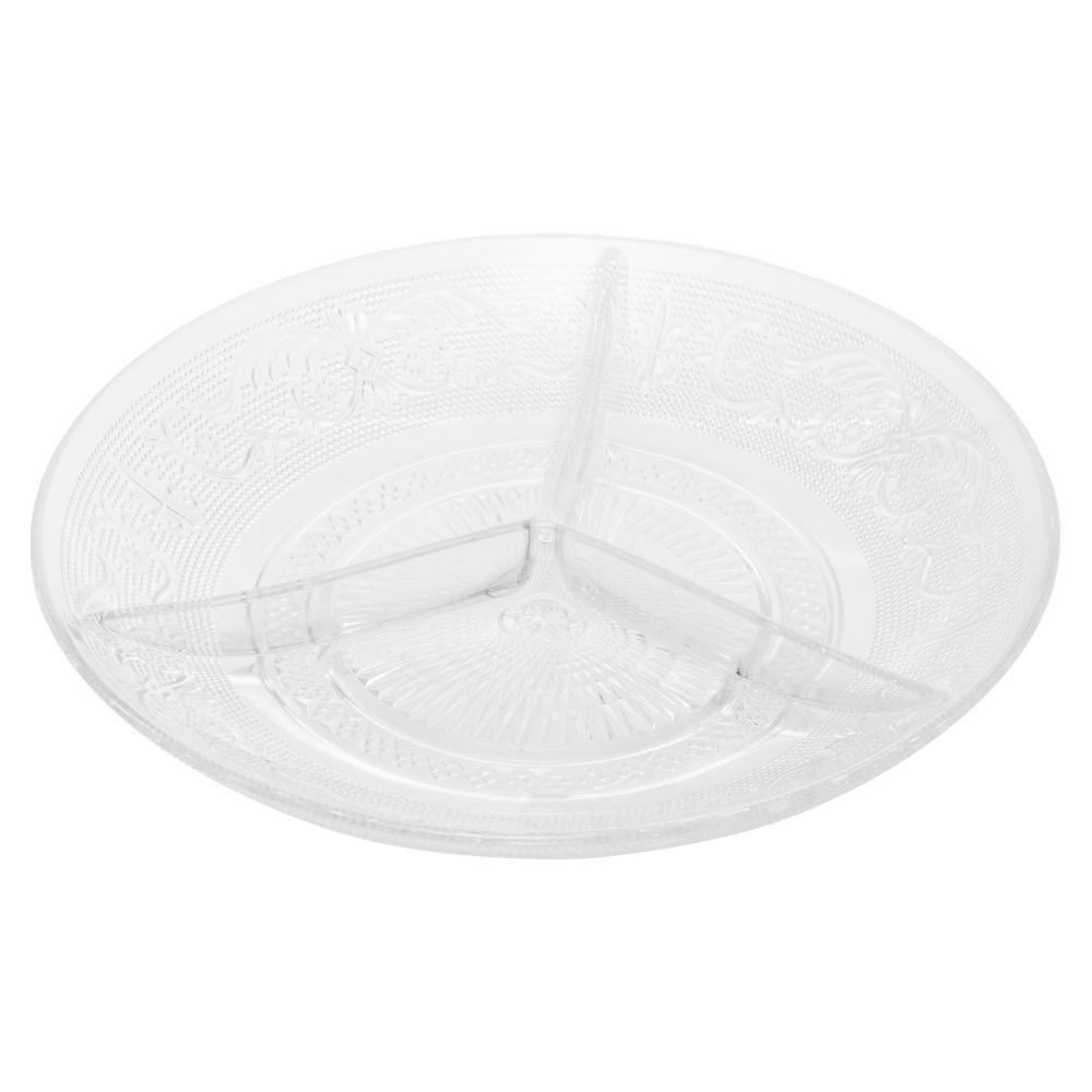 Petisqueira Angel de Vidro com 3 Divisórias 21,5cm - Lyor