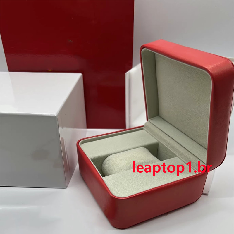 Caixas De Relógio Pretas Vermelhas PU De Alta Qualidade Para De Luxo , Caixa Marca Superior , Saco De Papel E Manual De 