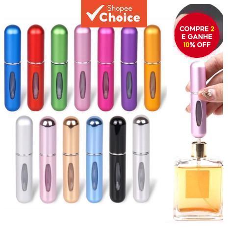 KIT 6 frascos de perfume de 5ml, frascos reutilizáveis, borrifadores recarregáveis, amostras de cosméticos portáteis de
