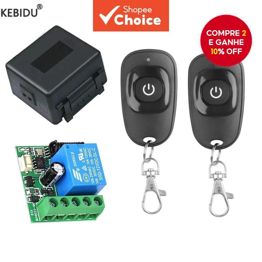 3 Pçs Conjunto 433Mhz Interruptor De Controle Remoto Sem Fio Universal DC 12V 1CH Módulo Receptor Relé DIY RF EV1527 Apr em Oferta na Shopee