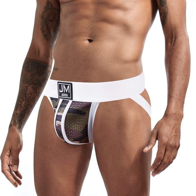 JOCKMAIL Roupa Íntima sexy Masculina jockstrap Camuflagem Malha sissy Cuecas Masculinas Biquíni Respirável Gay g string