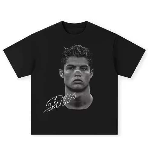 Camiseta Masculina Estampada CR7 Vintage StreetWear Fã Futebol Lançamento Unissex Algodao