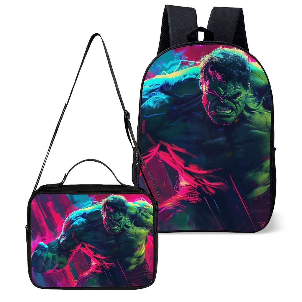 Mochila Escolar Simples com Lancheira Termica ou Peças Avulsa Infantil Menino Heroi Forte Verde Huck