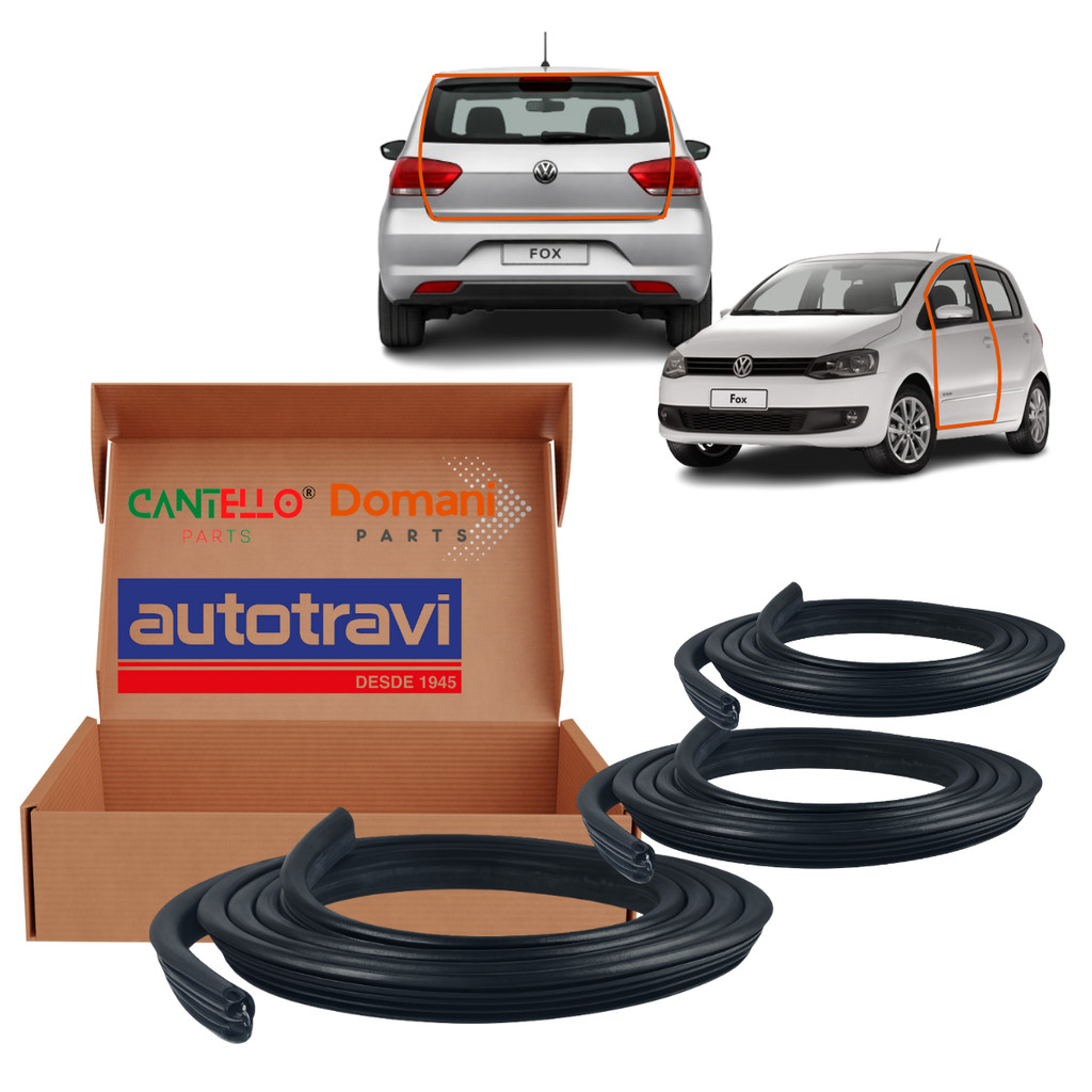 Kit 2 Borracha de Porta e Porta Mala VW Fox, Voyage e Gol G5