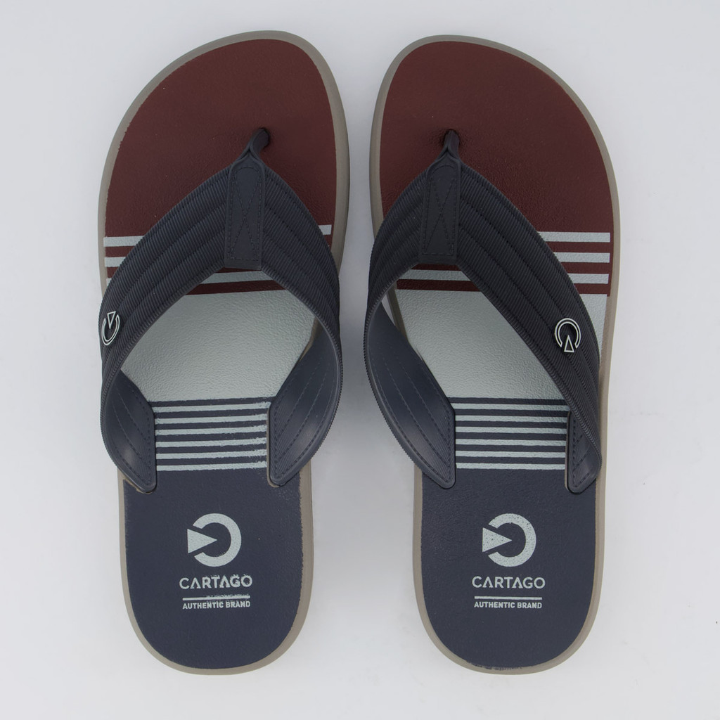 Chinelo Cartago Montreal Cinza e Bordo