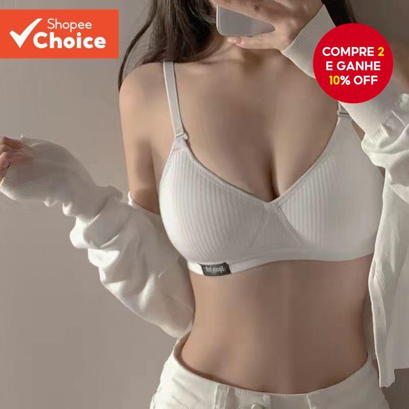 2026 Sutiã Push-Up Sexy Preto-Bralette De Algodão Sem Fio Branco Para Adolescentes (32A-38B , 5 Cores)
