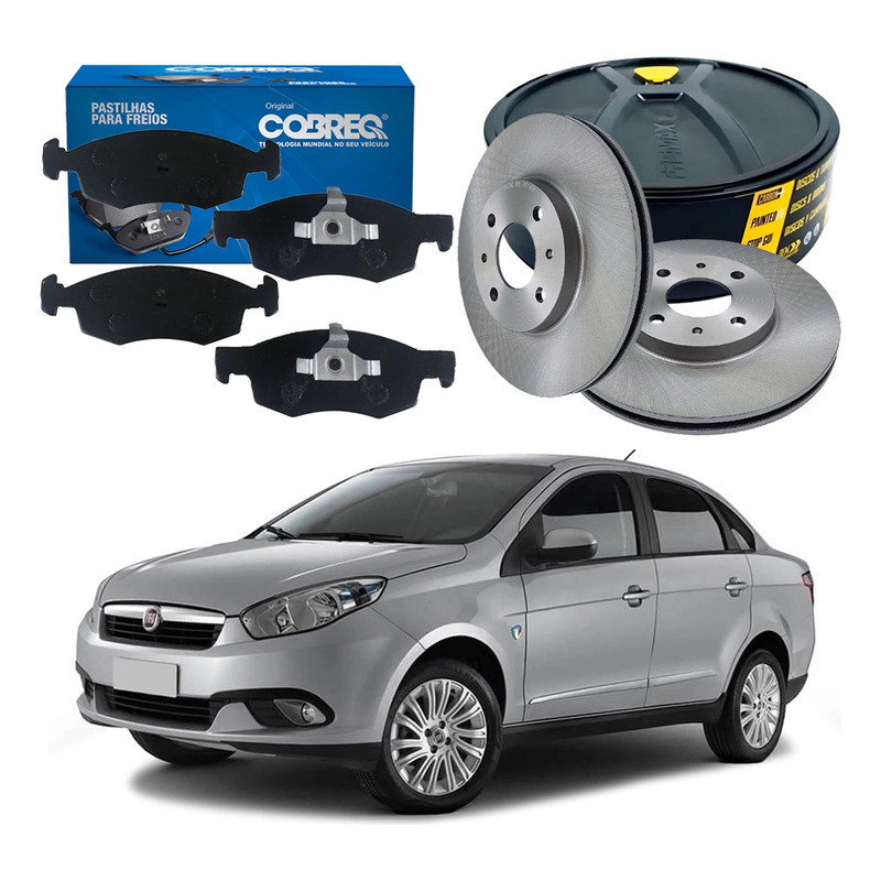 Kit Disco Pastilha Dianteiro Grand Siena 1.4 1.6 2012 A 2016