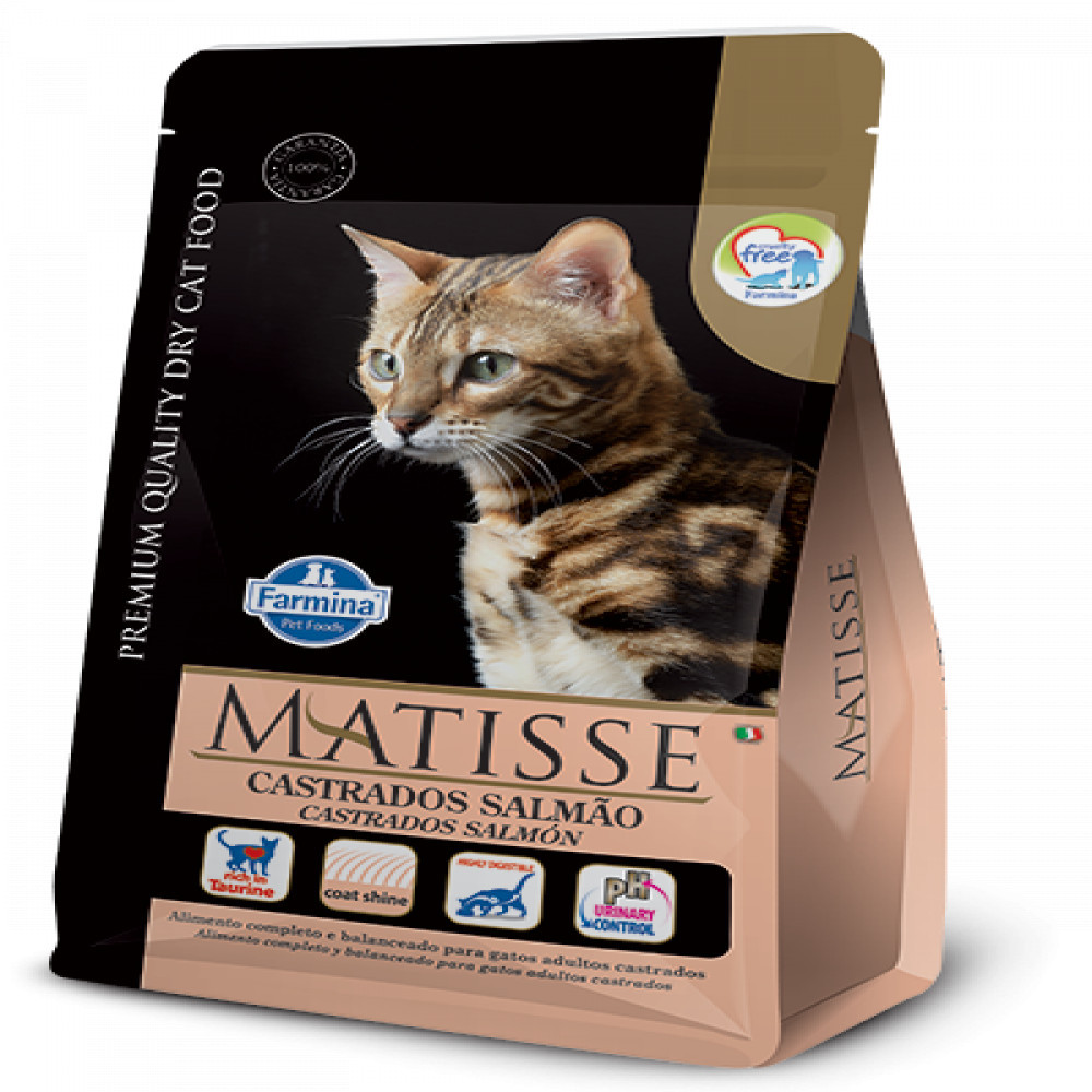 Matisse para Gatos Adultos Castrados de Todas as Raças Sabor Salmão e Arroz 15Kg