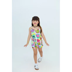 Macaquinho Macacão Infantil Blogueirinha Com Bolsinha Fashion