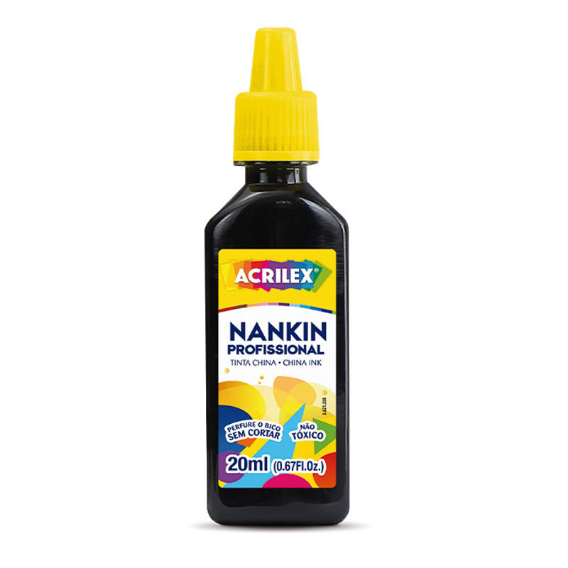 Tinta Nankin escolar Preto 20ml 520 Acrilex
