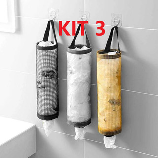 KIT 3 Puxa Saco e Porta Sacolas Dispenser Organizador de Sacolinhas Plásticas  Envio imediato
