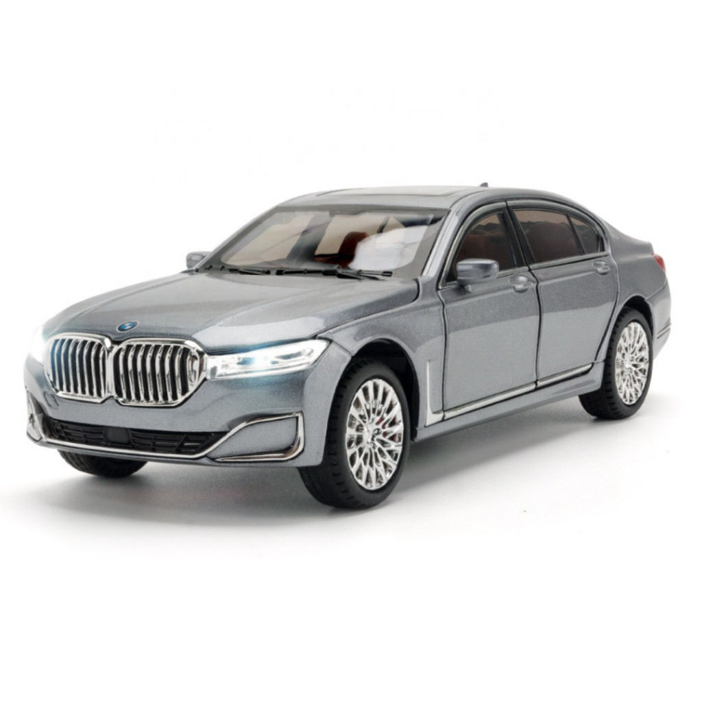 Miniatura BMW 760li Sedan Carro Realista 1:24 Metal Som Luz Fricção Colecionável